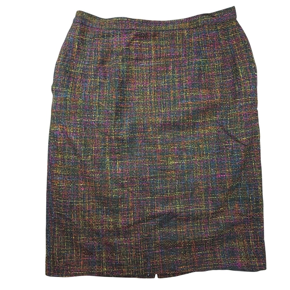 VTG Patchington Womens Tweed Pencil Skirt Multi Color Woven Knee‎ Length 12P